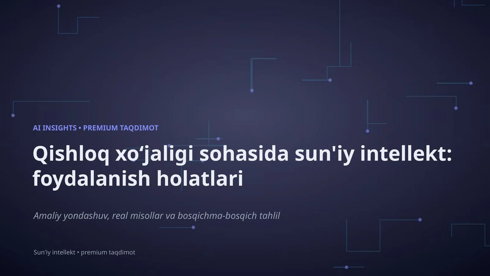 Sun'iy intellekt: foydalanish holatlari
