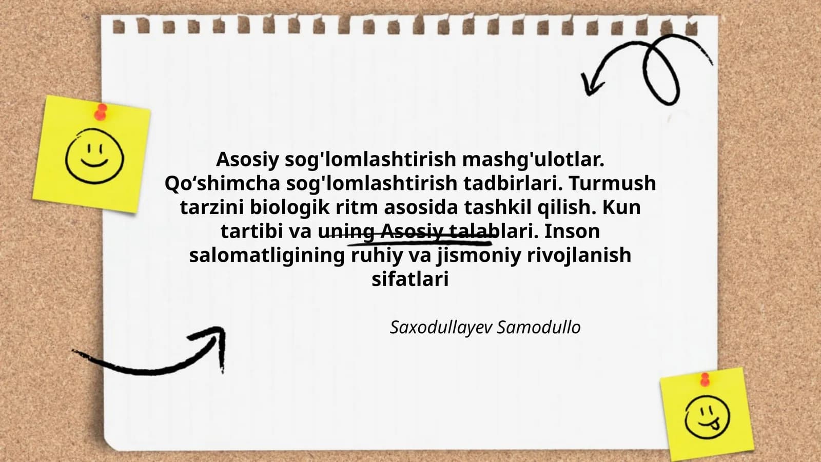 Inson salomatligining ruhiy va jismoniy rivojlanish sifatlari