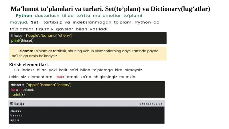 Ma’lumotto’plam va lug'atlar