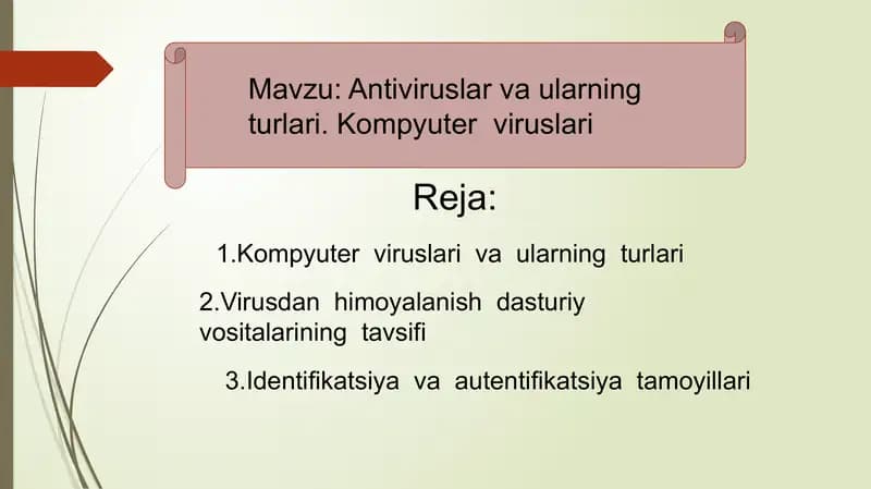 Antiviruslar va ularning turlari. Kompyuter viruslari