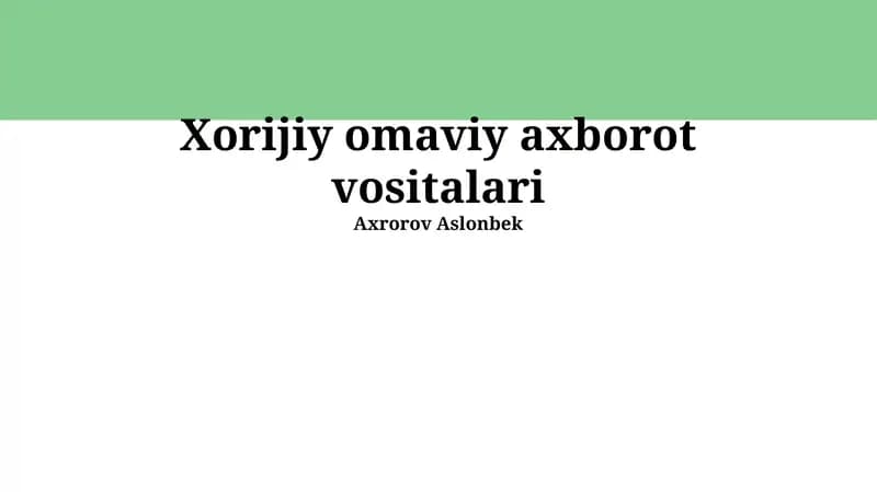 Chet el ommaviy axborot vositalari