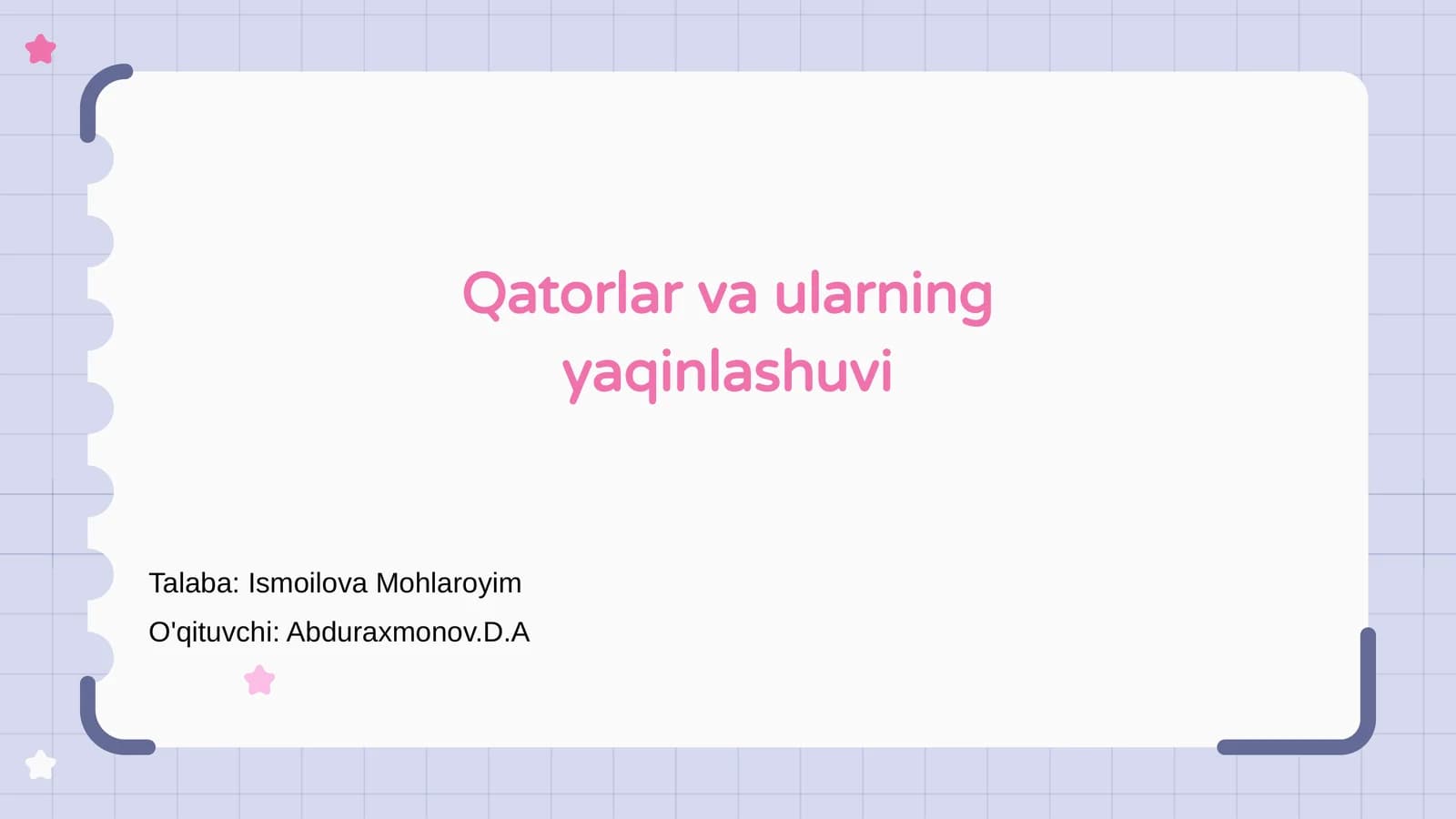 Qatorlar va ularning yaqinlashuvi