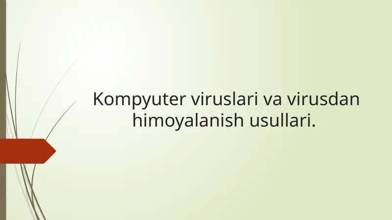 Kompyuter viruslari va virusdan himoyalanish usullari