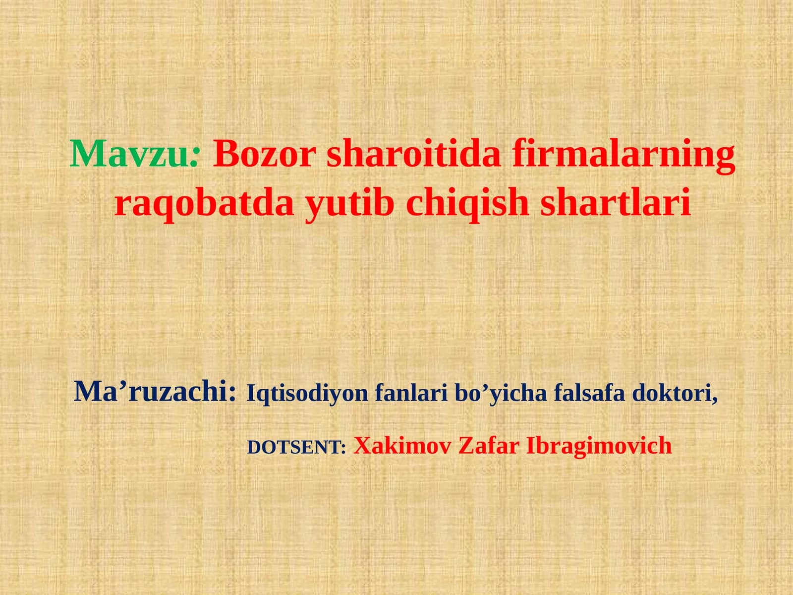 Bozorsharoitidafirmalarningraqobatdayutibchiqishshartlari
