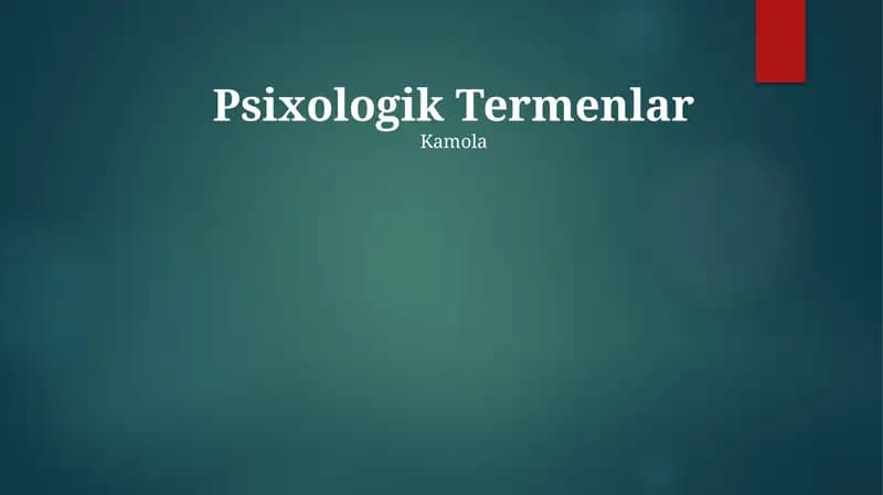 Psixologik Termenlar