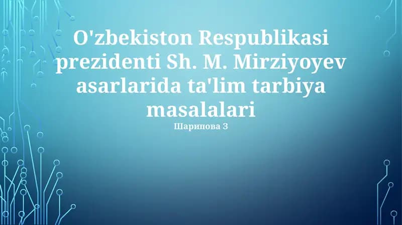 Ta'lim tarbiya masalalari