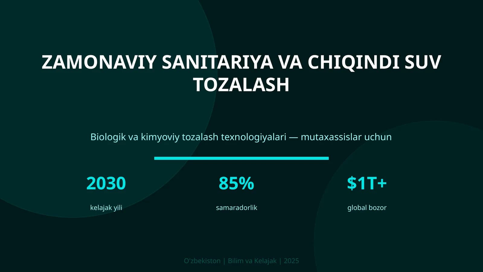 Zamonaviy Sanitariya va Chiqindi Suv Tozalash