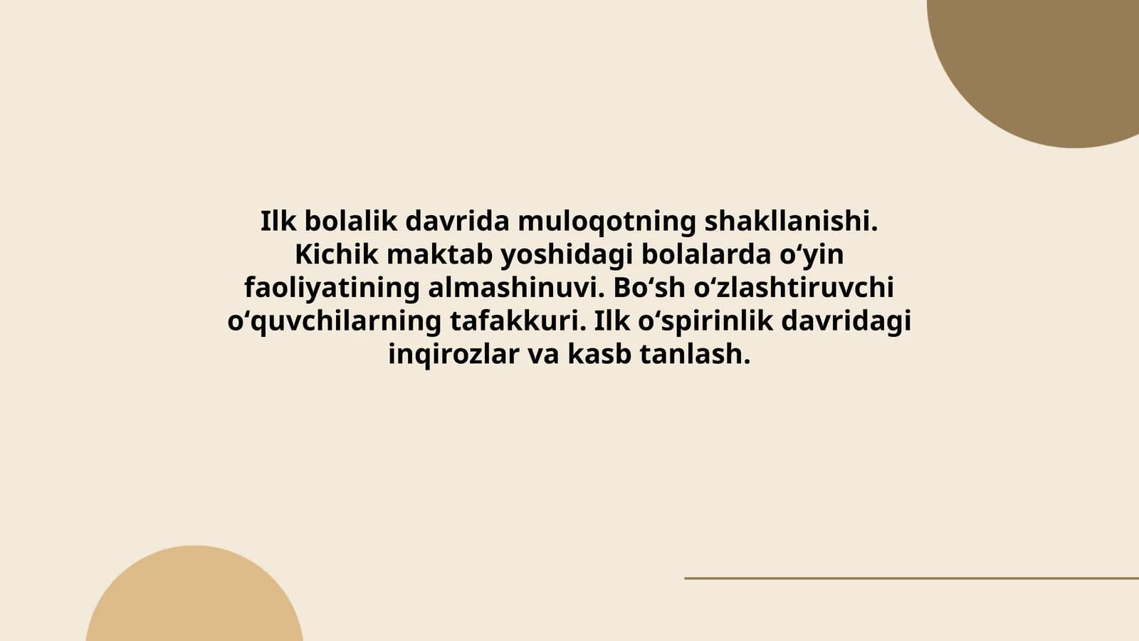 Ilk bolalik davrida muloqotning shakllanishi