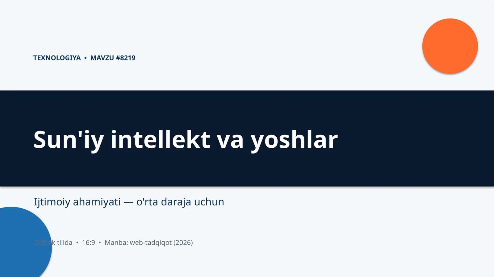 Sun'iy intellekt va yoshlar