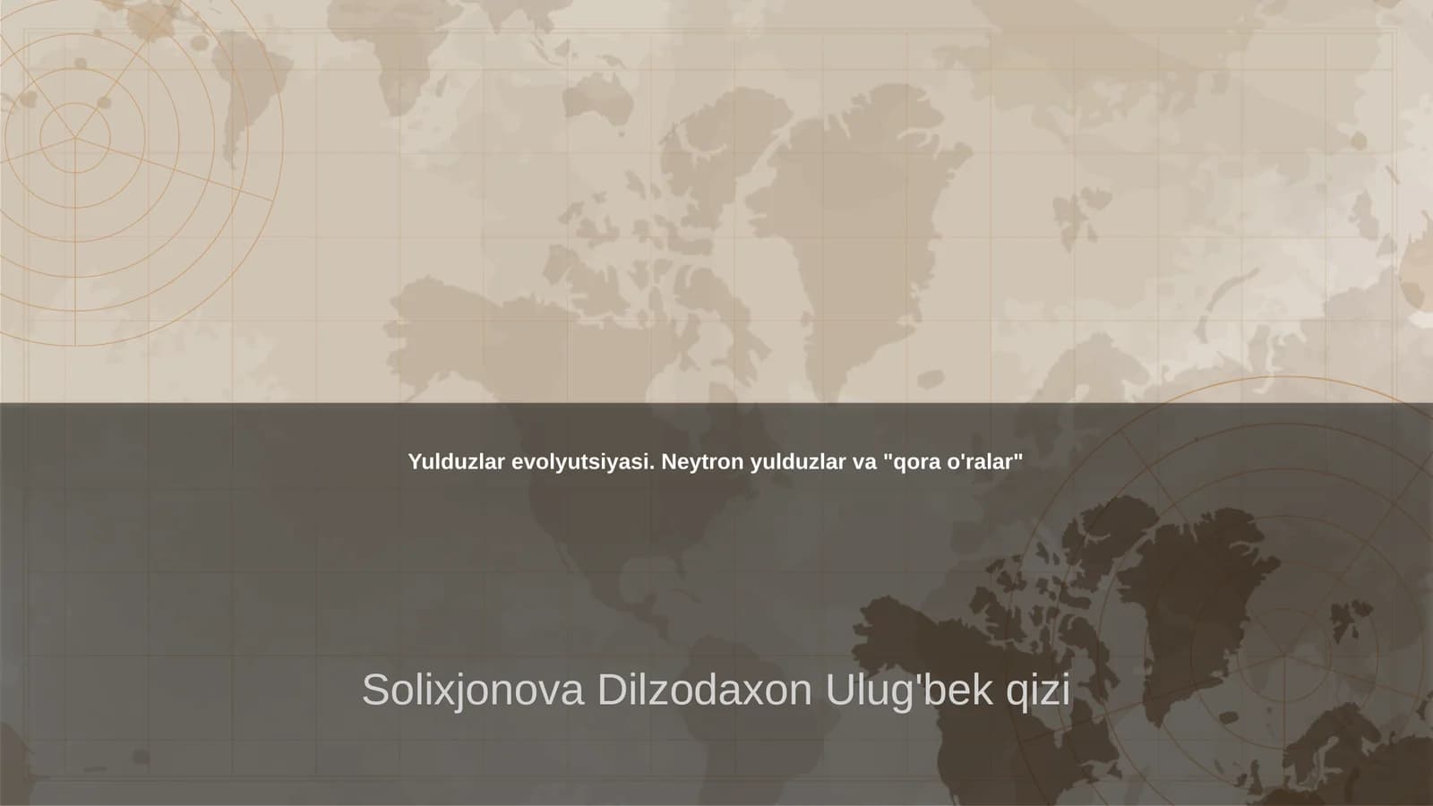 Yulduzlar evolyutsiyasi. Neytron yulduzlar va "qora o'ralar"