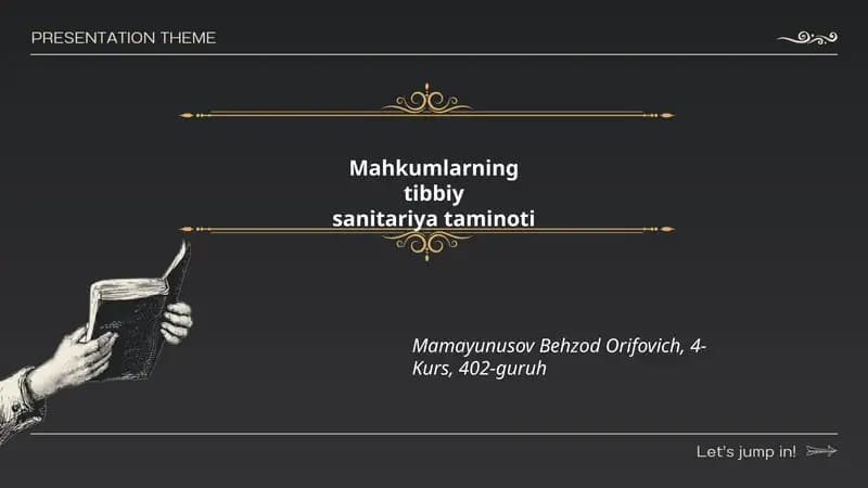 Mahkumlarning tibbiy sanitariya taminoti