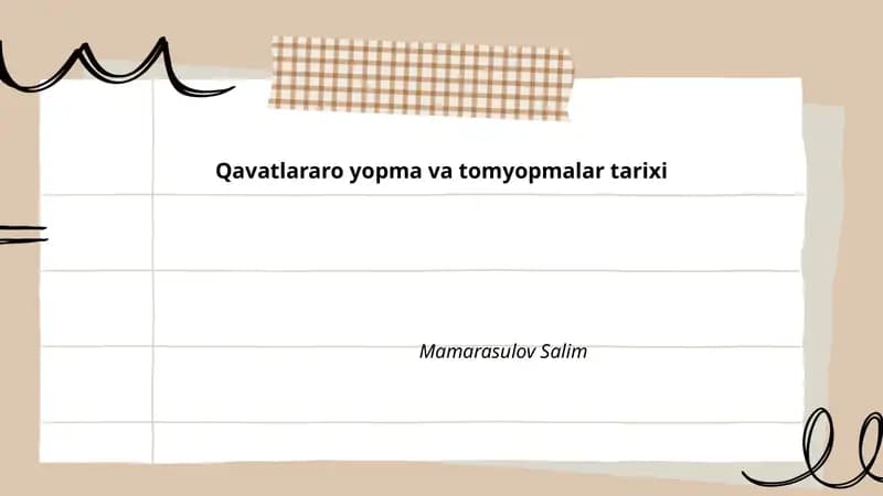 Qavatlararo yopma va tomyopmalar tarixi