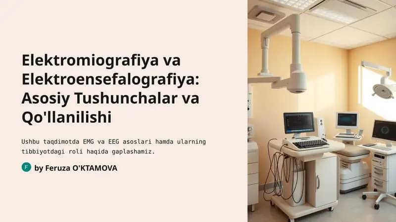 Elektromiografiya va Elektroensefalografiya: Asosiy Tushunchalar va Qo'llanilishi