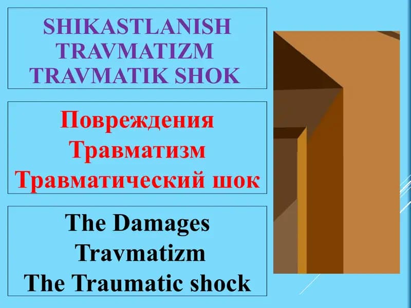 SHIKASTLANISH TRAVMATIZMTRAVMATIK SHOK