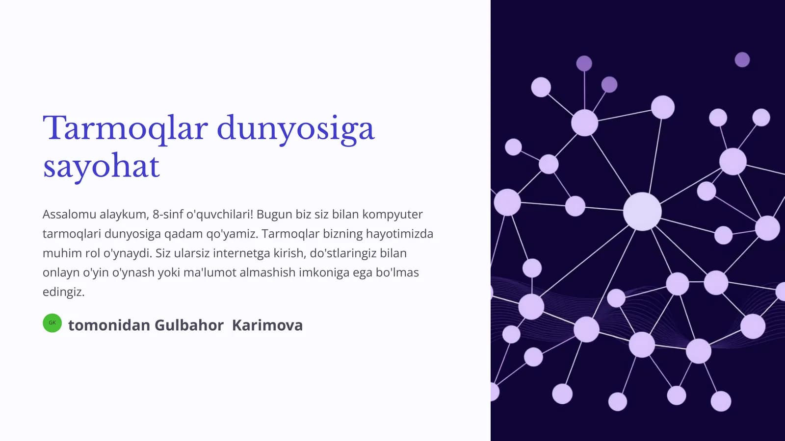 Tarmoqlar dunyosiga sayohat