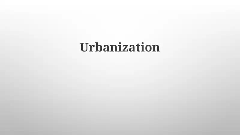 The Future of Urbanization