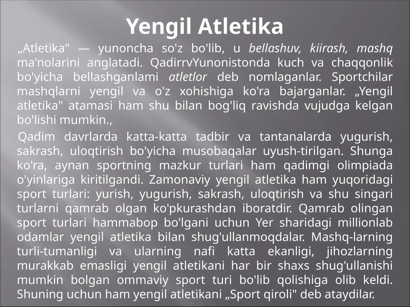 Yengil Atletika