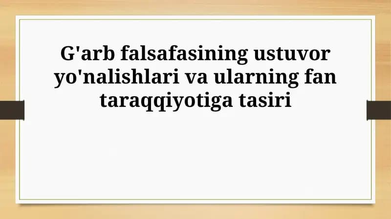 Ekzistensializm va insonning ilm-fandagi roli