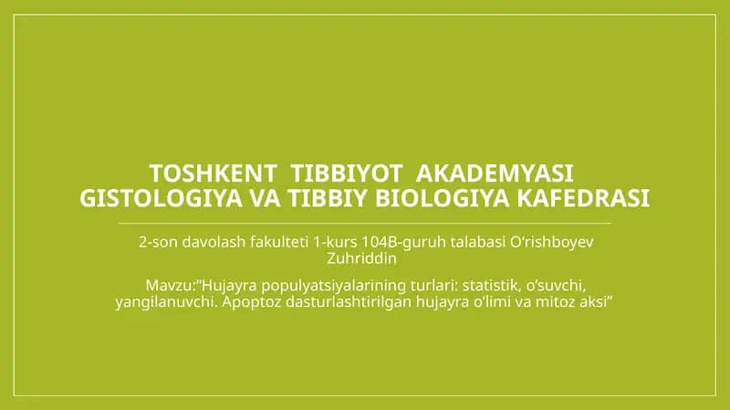Hujayra Populyatsiyasi