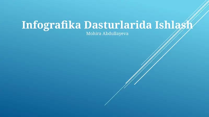 Infografika Dasturlarida Ishlash