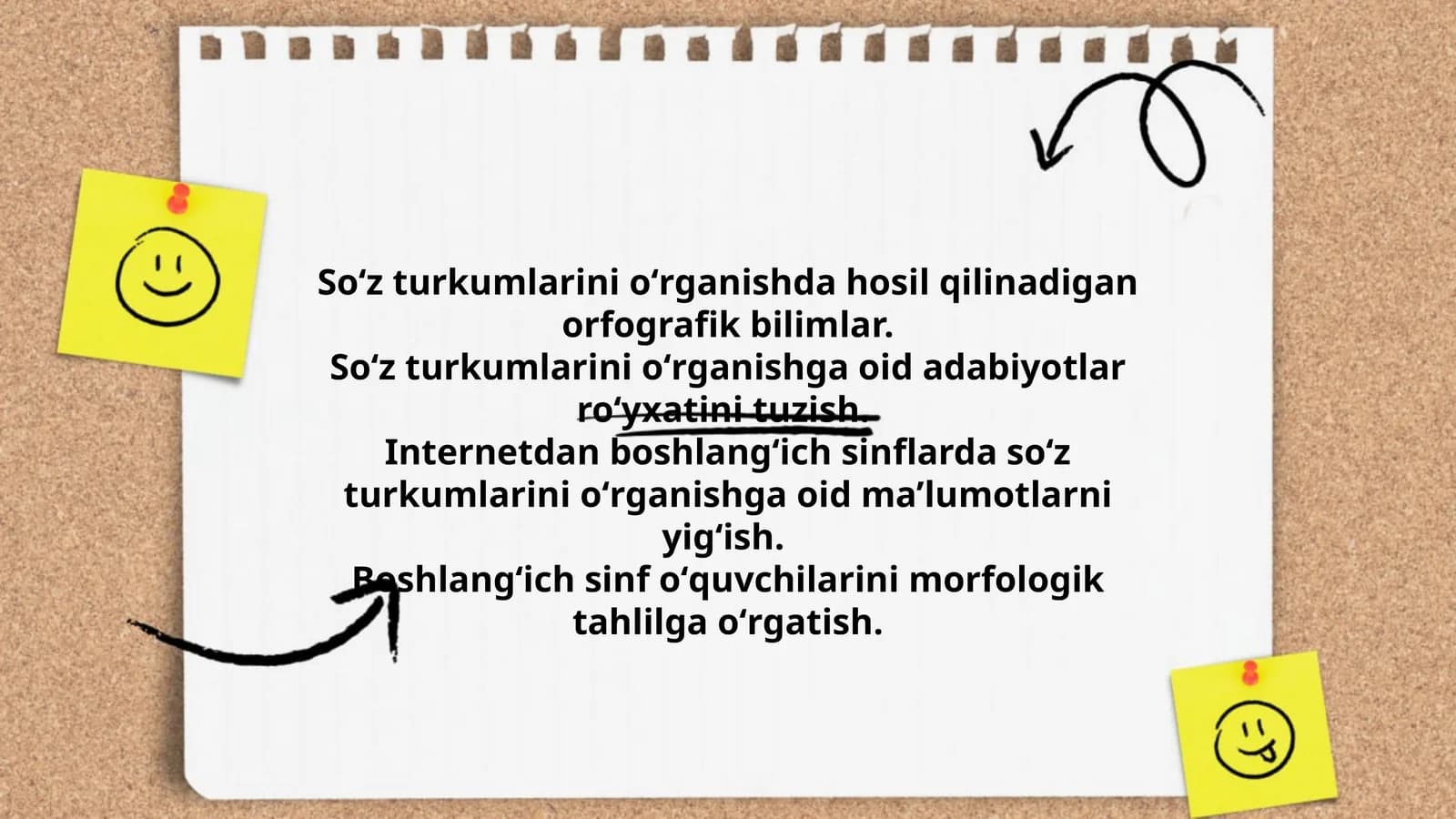 Soʻz turkumlarini oʻrganishda hosil qilinadigan orfografik bilimlar
