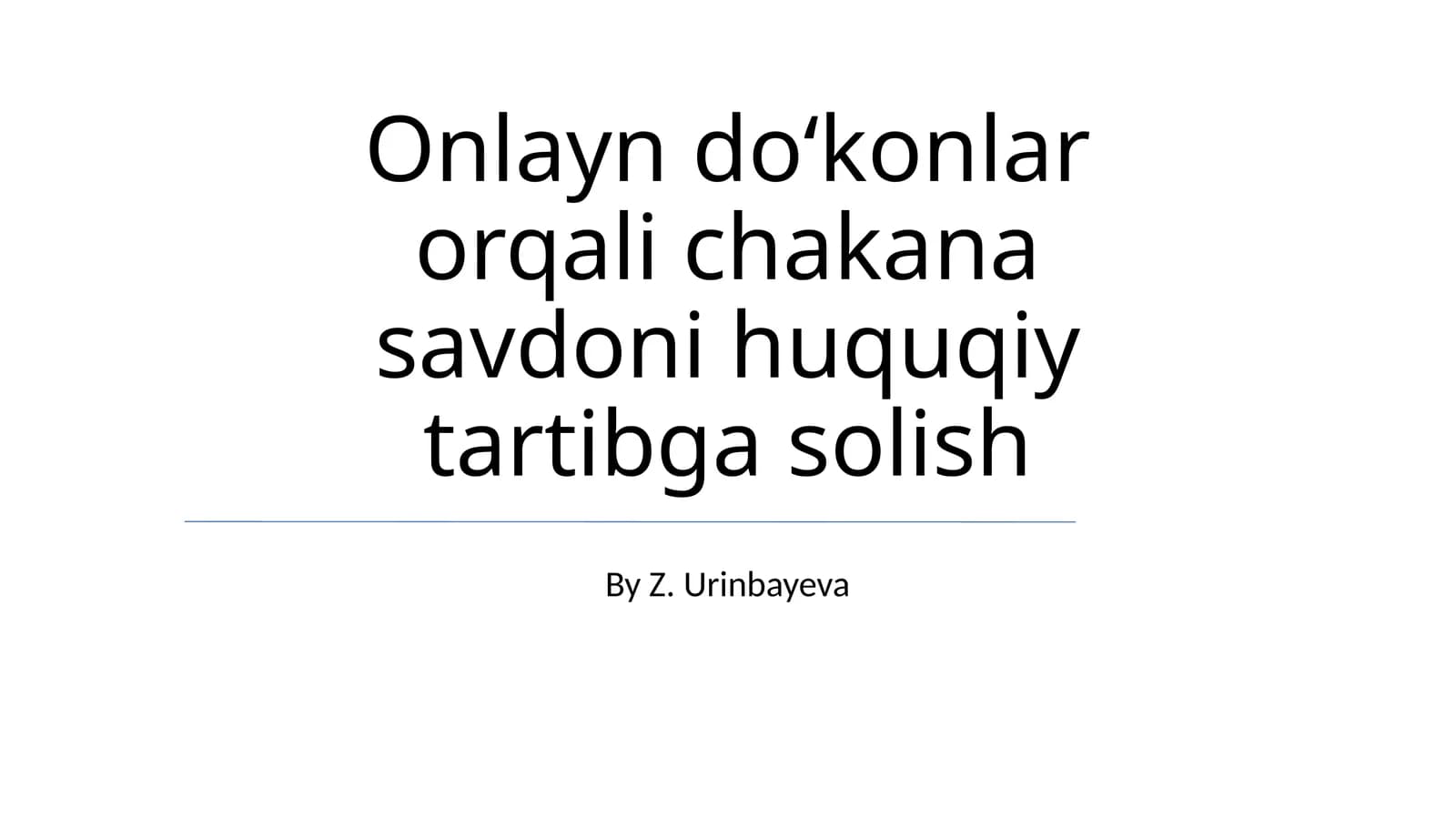 Onlayn do‘konlar orqali chakana savdoni huquqiy tartibga solish