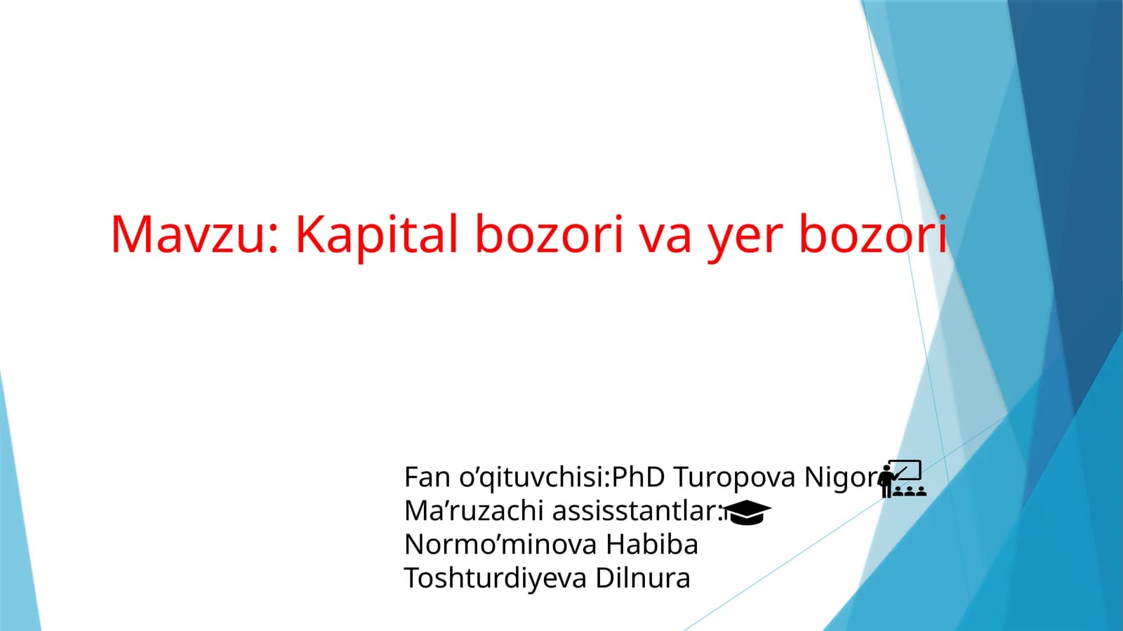 Kapital bozori va yer bozori