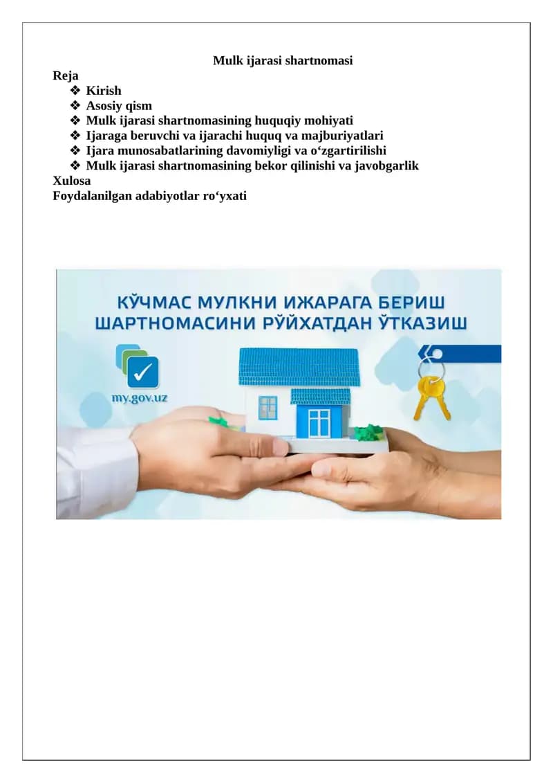 Mulk ijarasi shartnomasi