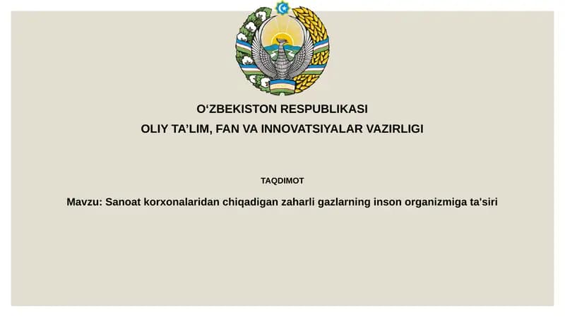 Zaharli gazlarning inson organzimiga ta'siri