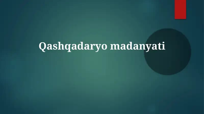 Qashqadaryo Madaniyat Merosi