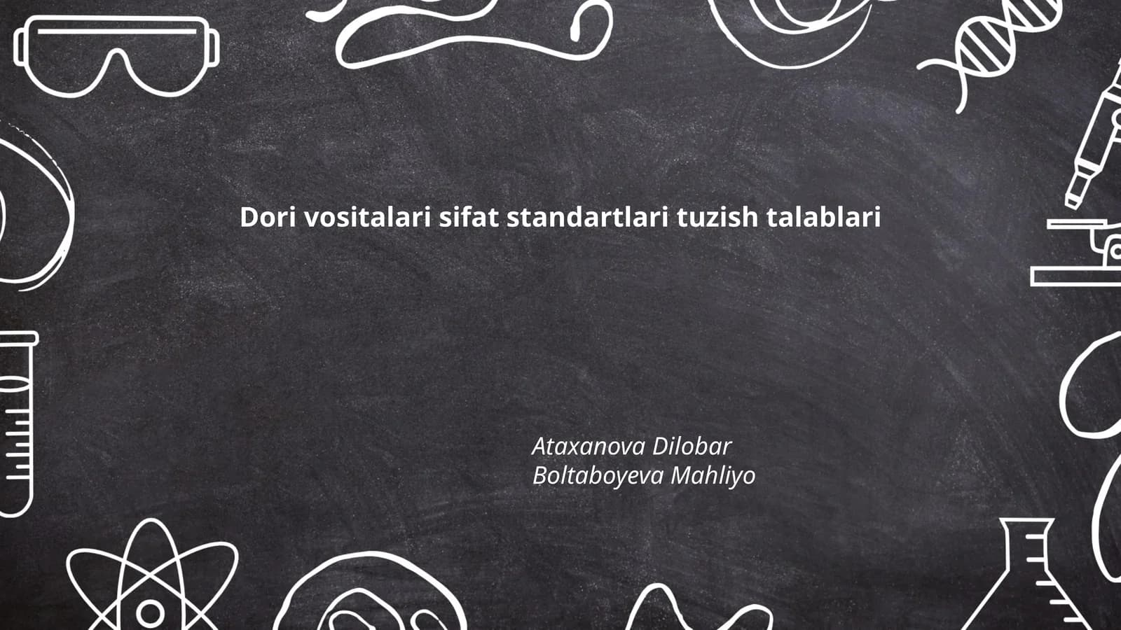 Dori vositalari sifat standartlari tuzish talablari
