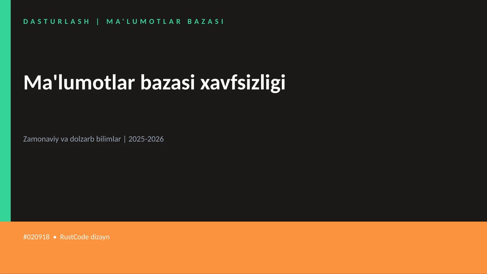Ma'lumotlar bazasi xavfsizligi