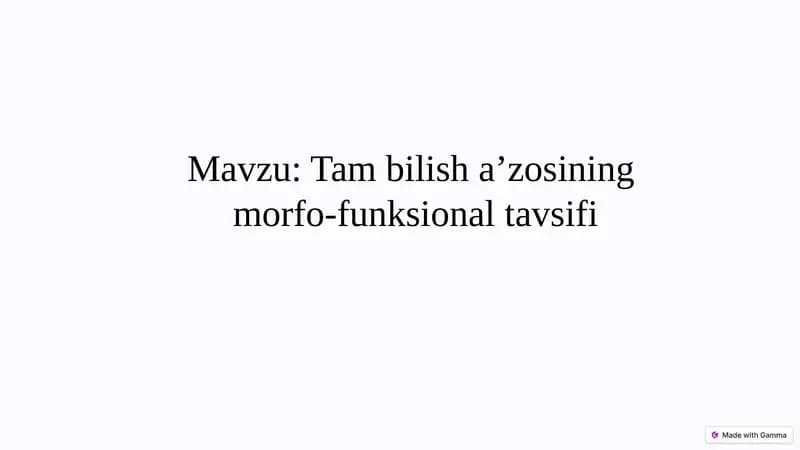 Tambilishaʼzosining morfo-funksionaltavsifi