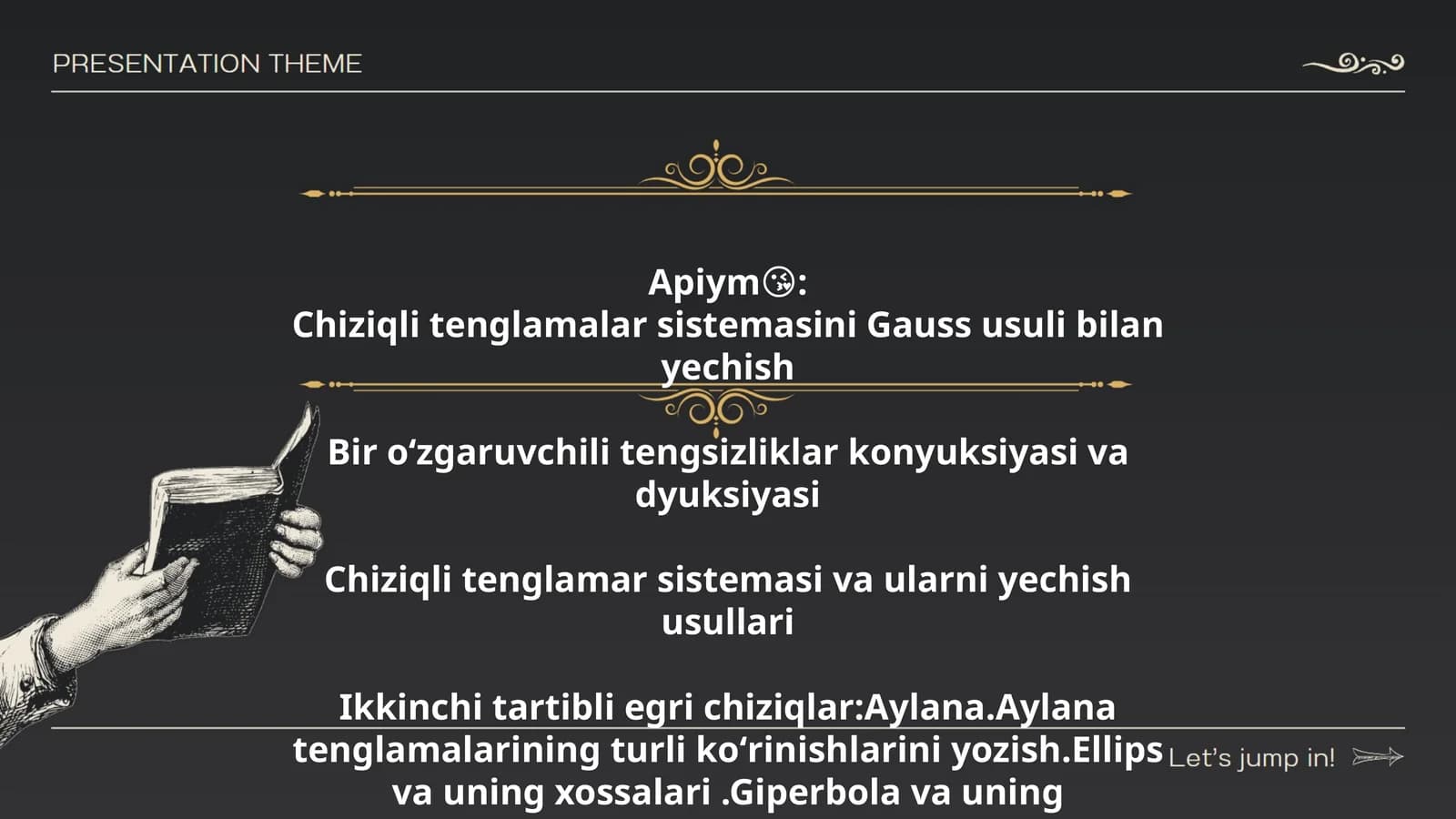 Chiziqli tenglamalar va ularni yechish