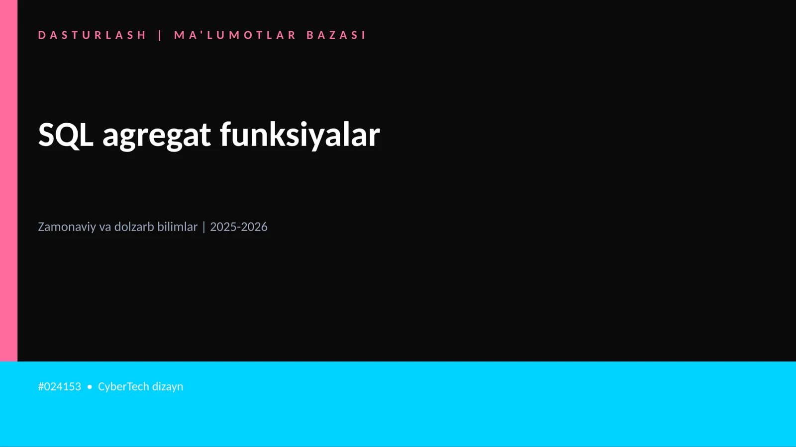 SQL agregat funksiyalar