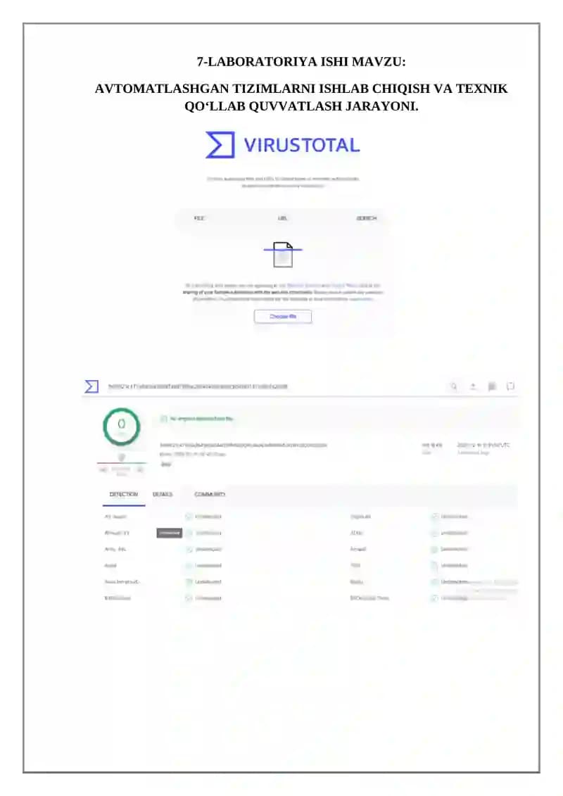 AVTOMATLASHGAN TIZIMLARNI ISHLAB CHIQISH VA TEXNIK QO‘LLAB QUVVATLASH JARAYONI.