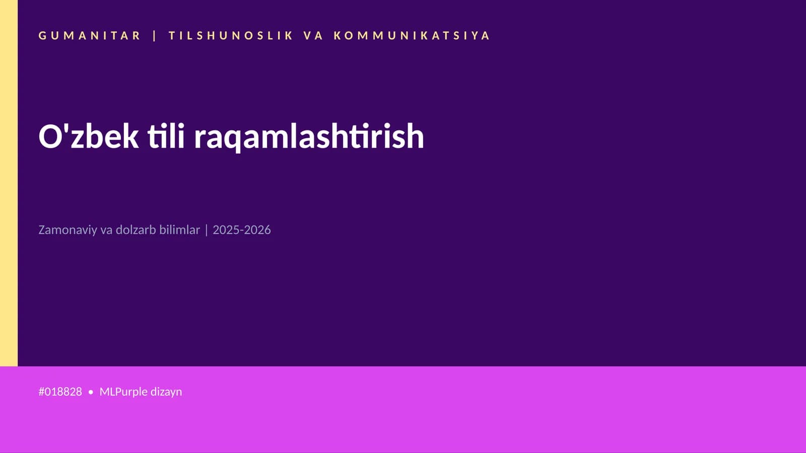 O'zbek tili raqamlashtirish
