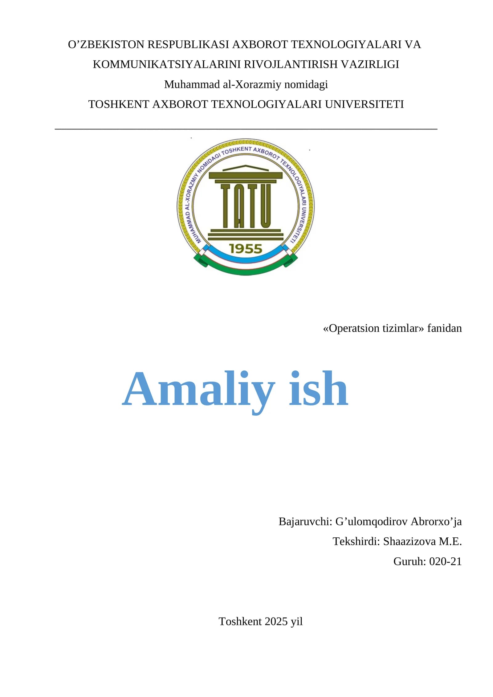 Zamonaviy operatsion tizimlarni o’rnatish. Linux operatsion tizimlari dasturiy ta’minotining tarkibi