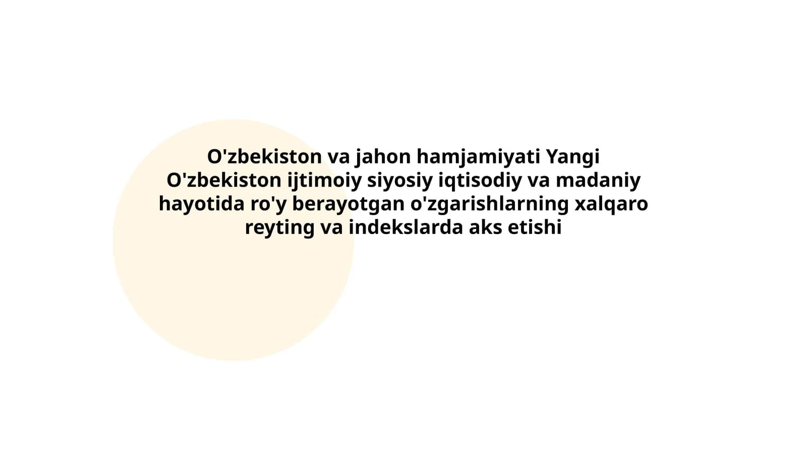 Yangi O'zbekiston ijtimoiy siyosiy iqtisodiy va madaniy hayotida o'zgarishlar