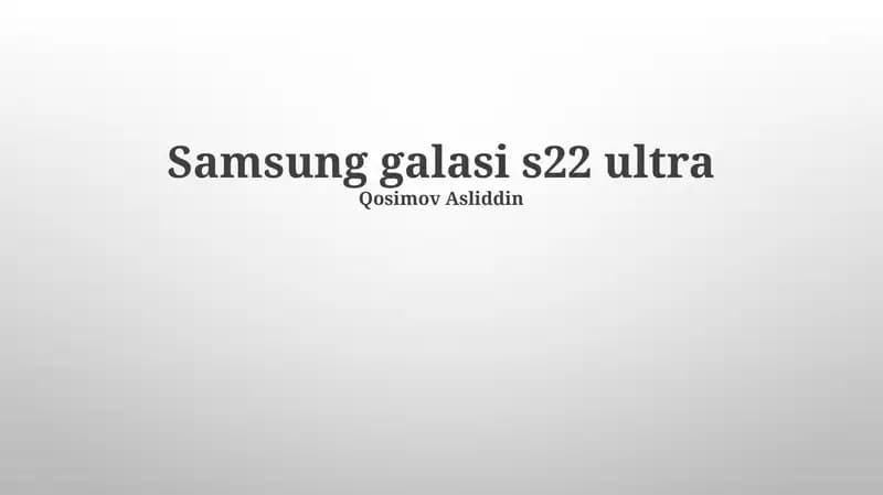 Samsung Galaxy S22 Ultra
