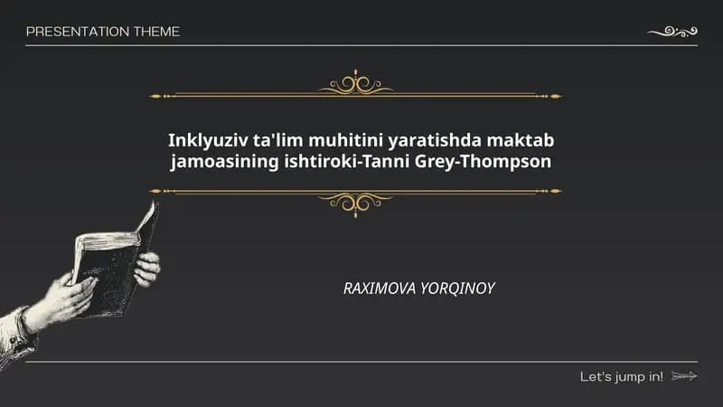 Inklyuziv ta'lim muhitini yaratishda maktab jamoasining ishtiroki-Tanni Grey-Thompson
