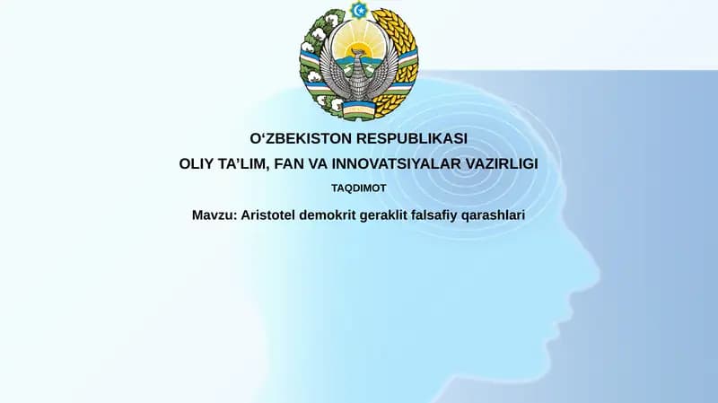 Aristotel, Demokrit va Heraklitning Falsafiy Qarashlari