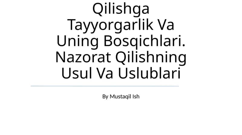 Nazorat Qilishning Maqsadi, Vazifalari Va Unga Qo'Yiladigan Talablar