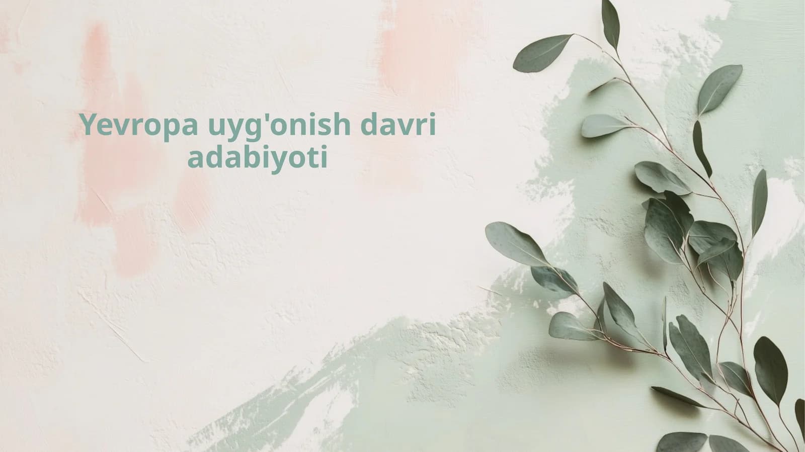 Yevropa uyg'onish davri adabiyoti