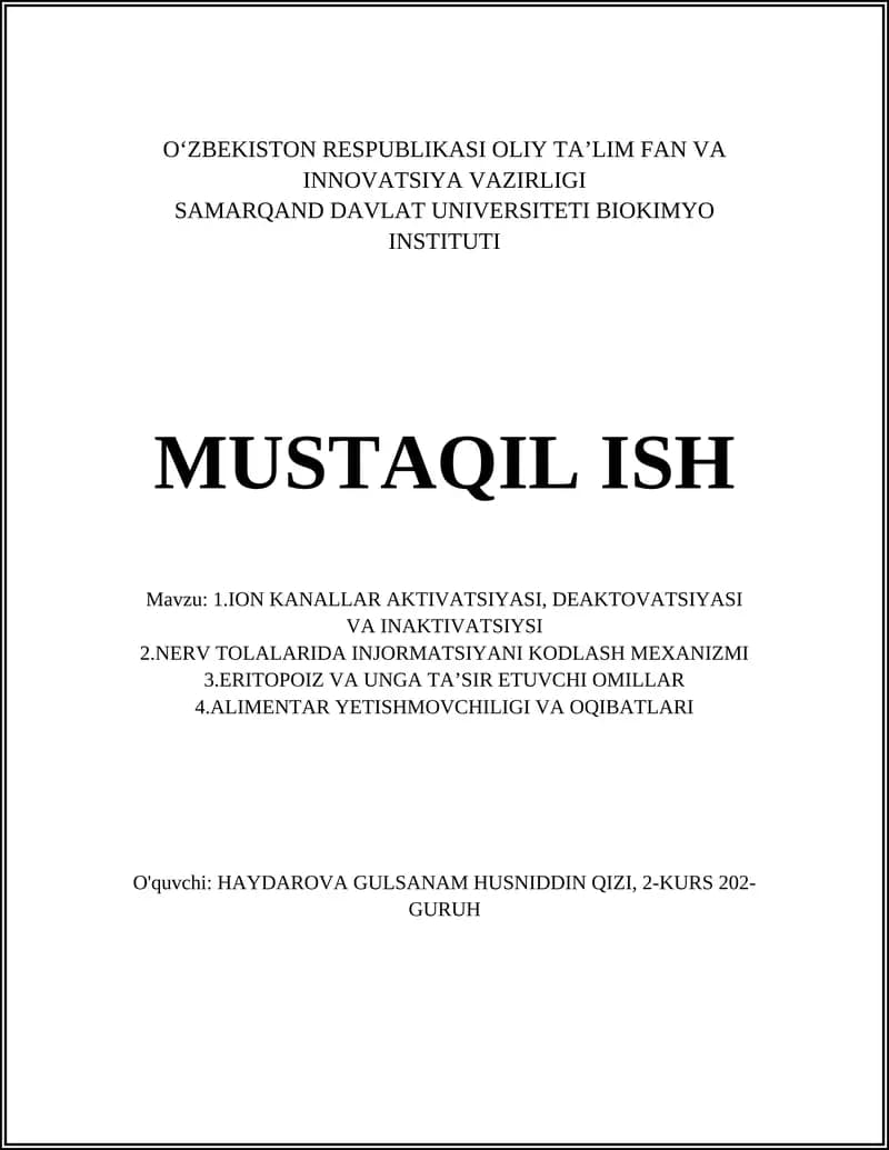 Ion Kanallari Tuzilishi va Turlari