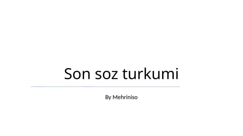 Oxirgi so'zlarning ma'nosi