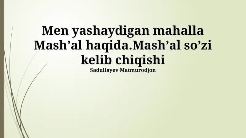 Mashʼal mahallasi