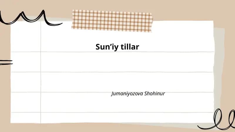 Sunʼiy tillar