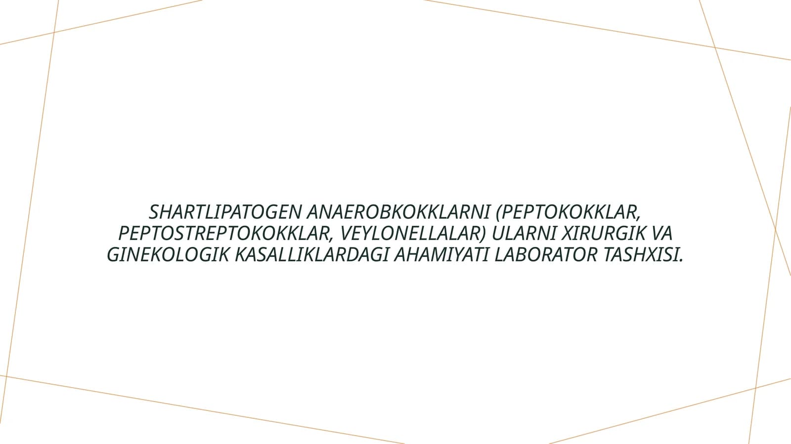 Shartli patogen anaerob kokklar laborator tashxisi
