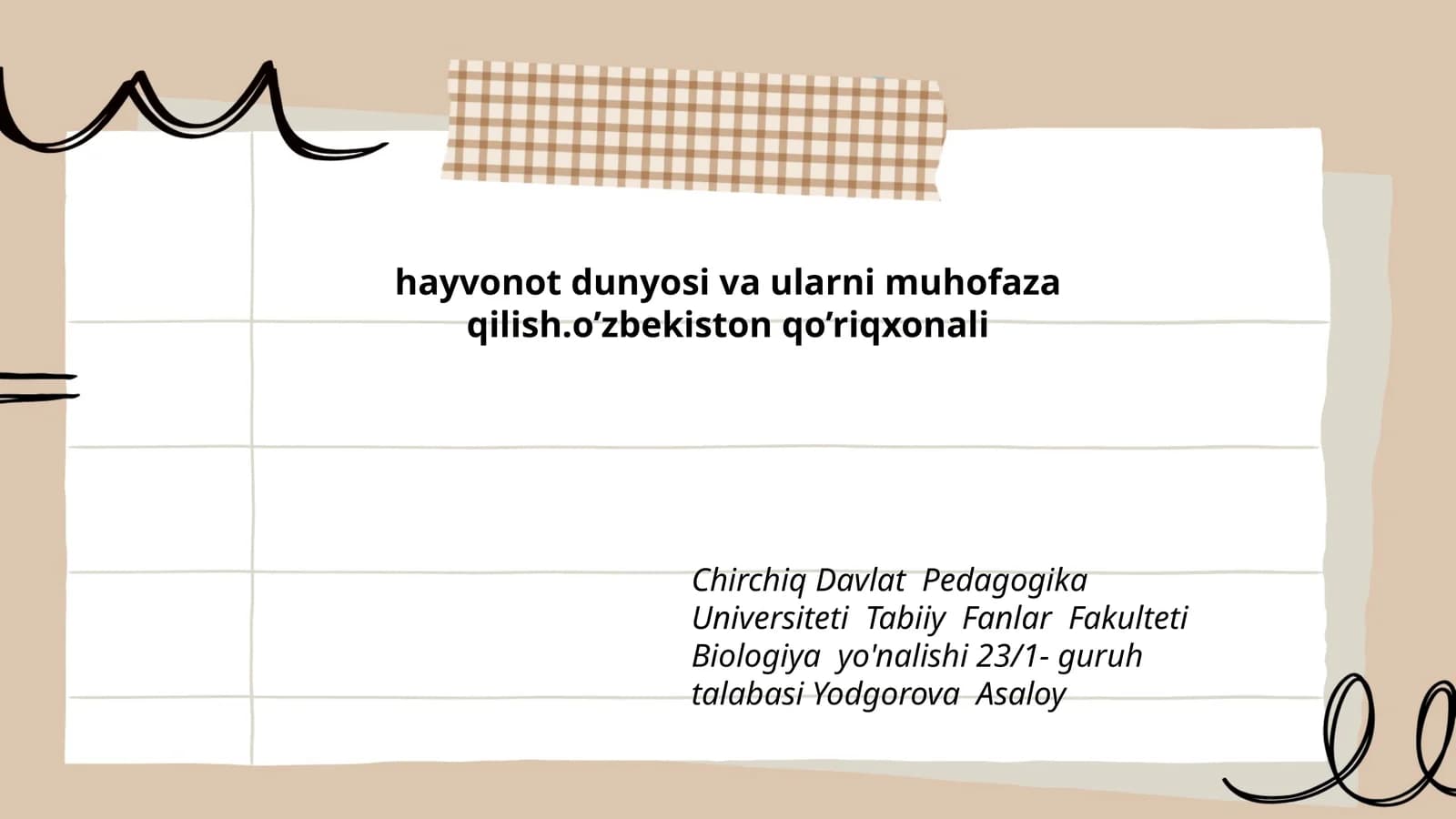 Biologiya yo'nalish talabasi